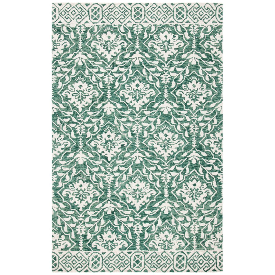 SAFAVIEH Dip Dye DDY901Y Handmade Dark Green / Ivory Rug Image 1