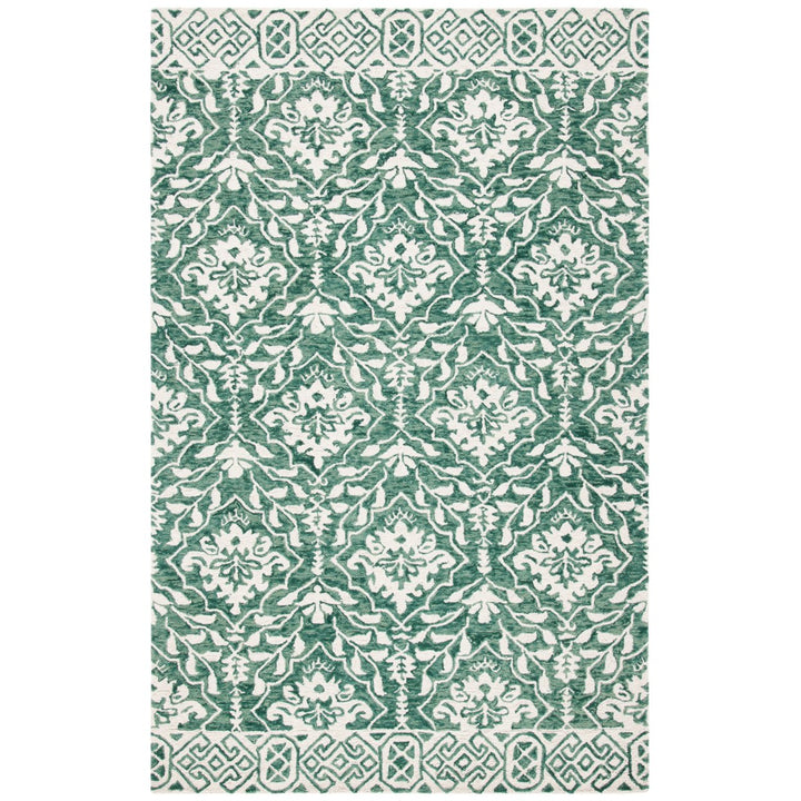 SAFAVIEH Dip Dye DDY901Y Handmade Dark Green / Ivory Rug Image 1