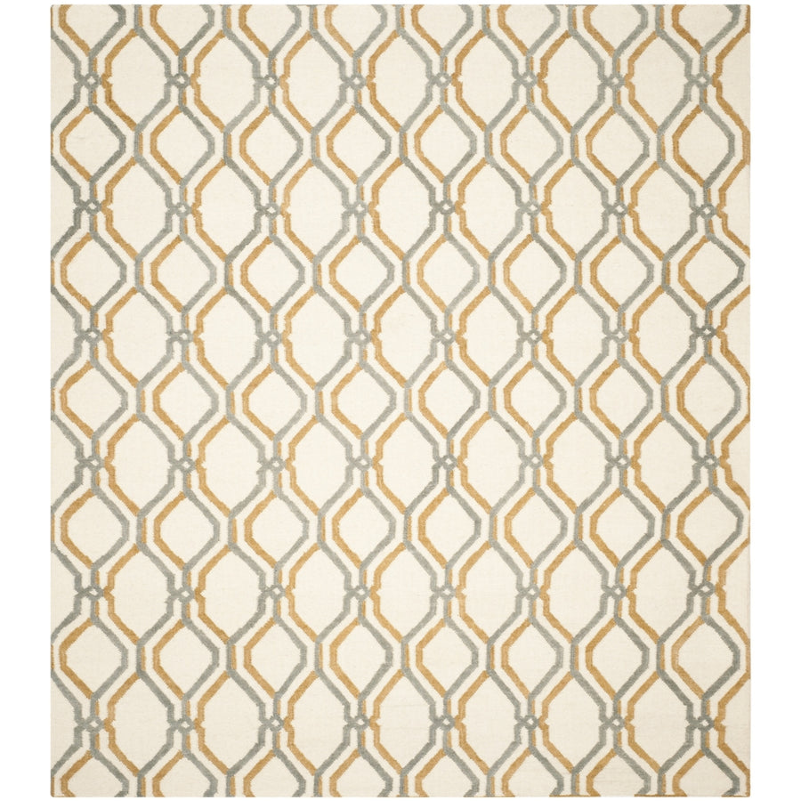 SAFAVIEH Dhurries DHU104A Handwoven Ivory / Black Rug Image 1