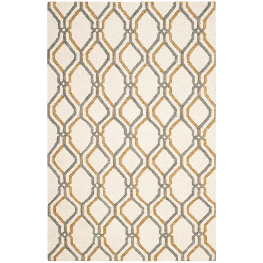 SAFAVIEH Dhurries DHU104A Handwoven Ivory / Black Rug Image 8