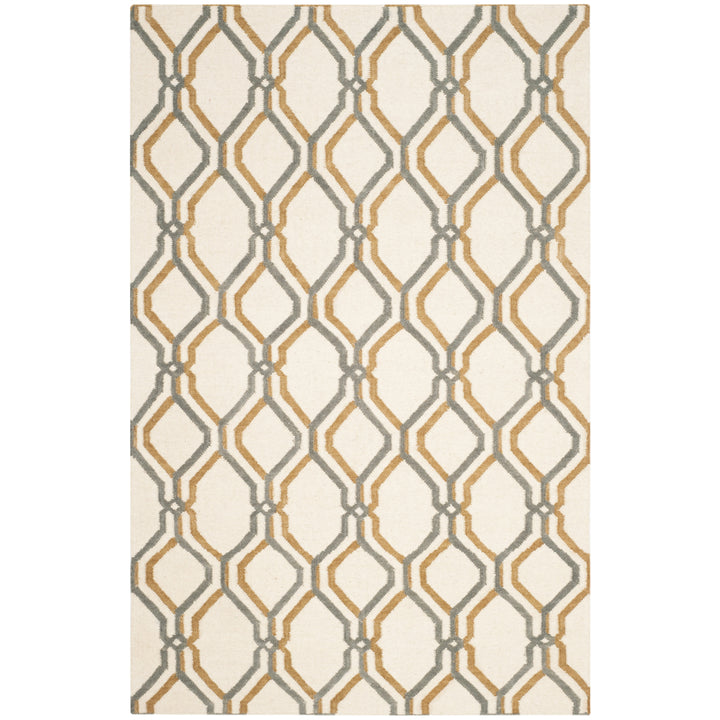 SAFAVIEH Dhurries DHU104A Handwoven Ivory / Black Rug Image 8