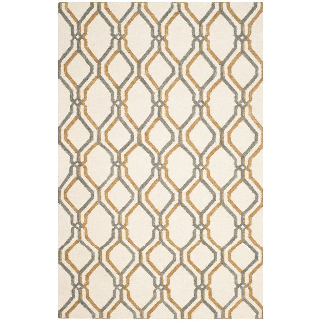 SAFAVIEH Dhurries DHU104A Handwoven Ivory / Black Rug Image 1