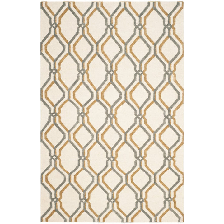 SAFAVIEH Dhurries DHU104A Handwoven Ivory / Black Rug Image 1