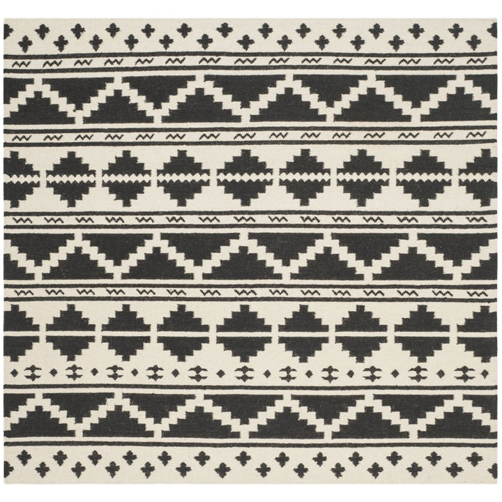 SAFAVIEH Dhurries DHU110A Handwoven Black / Ivory Rug Image 1