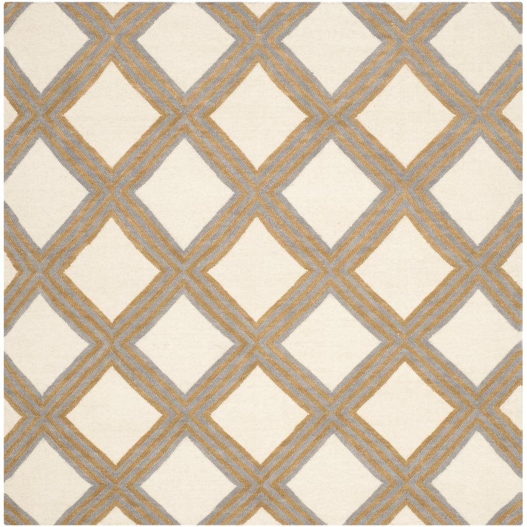 SAFAVIEH Dhurries DHU109A Handwoven Ivory / Gold Rug Image 1