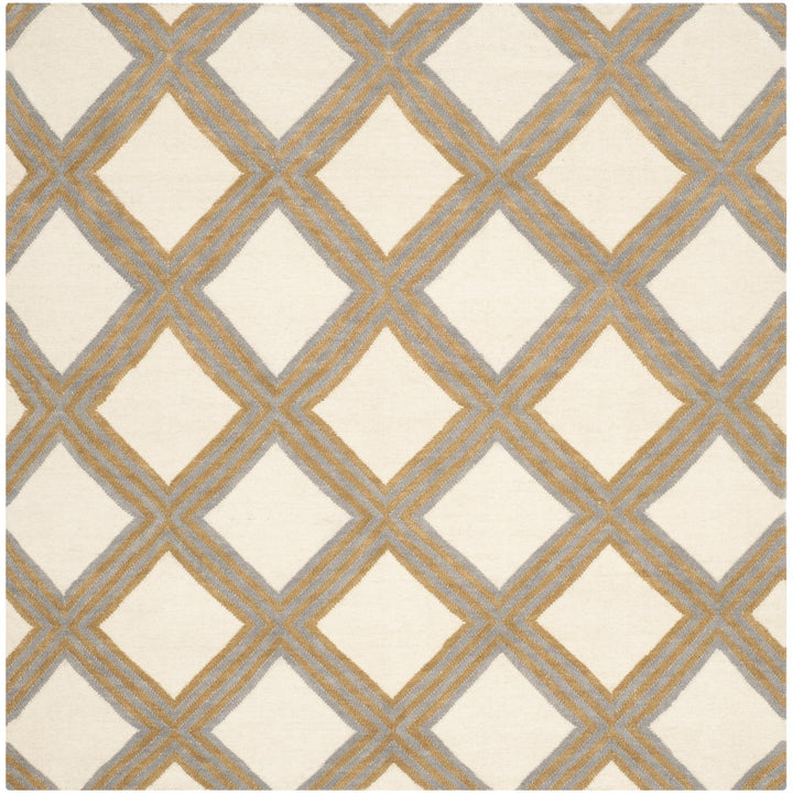 SAFAVIEH Dhurries DHU109A Handwoven Ivory / Gold Rug Image 1