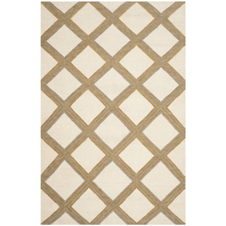 SAFAVIEH Dhurries DHU109A Handwoven Ivory / Gold Rug Image 1