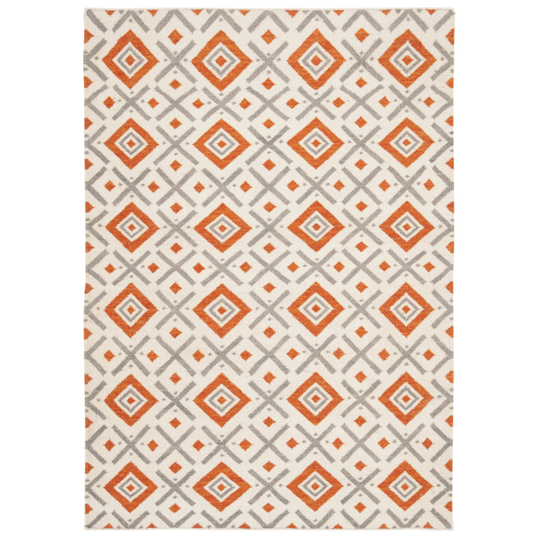 SAFAVIEH Dhurries DHU116A Handwoven Ivory /Tangerine Rug Image 2