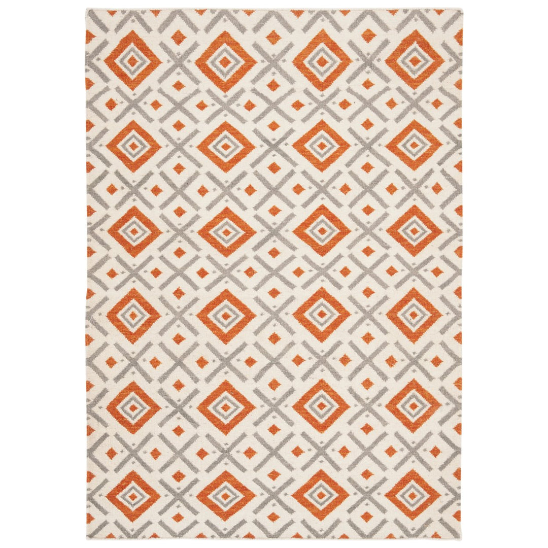 SAFAVIEH Dhurries DHU116A Handwoven Ivory /Tangerine Rug Image 1