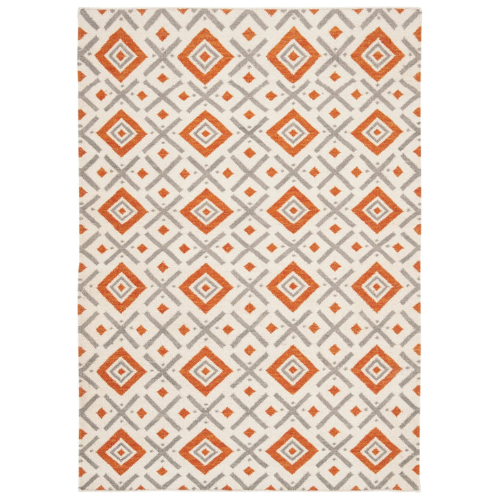 SAFAVIEH Dhurries DHU116A Handwoven Ivory /Tangerine Rug Image 1