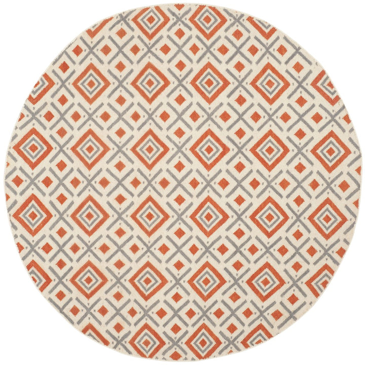 SAFAVIEH Dhurries DHU116A Handwoven Ivory /Tangerine Rug Image 5