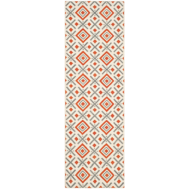 SAFAVIEH Dhurries DHU116A Handwoven Ivory /Tangerine Rug Image 6