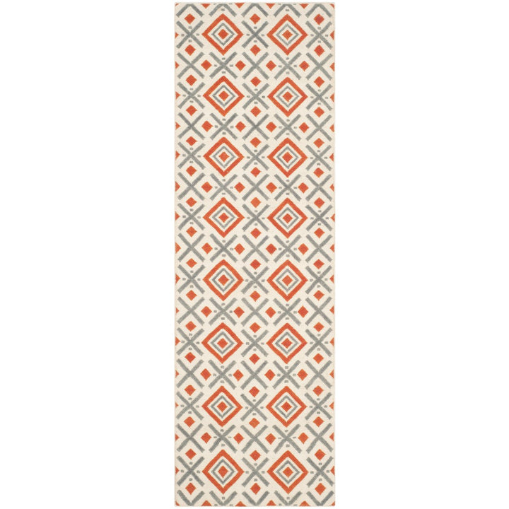 SAFAVIEH Dhurries DHU116A Handwoven Ivory /Tangerine Rug Image 1