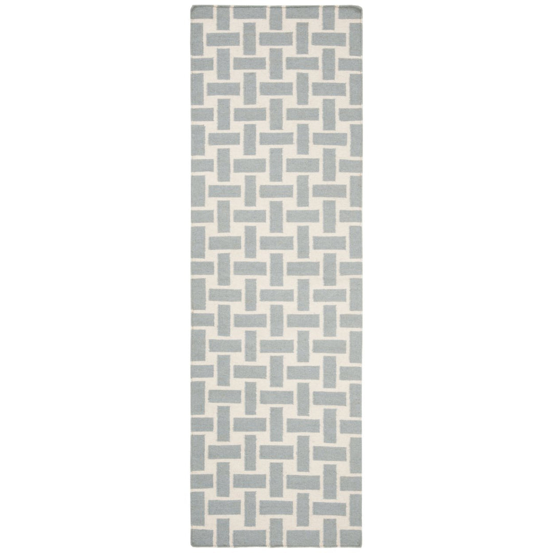 SAFAVIEH Dhurries DHU201A Handwoven Turquoise /Ivory Rug Image 1