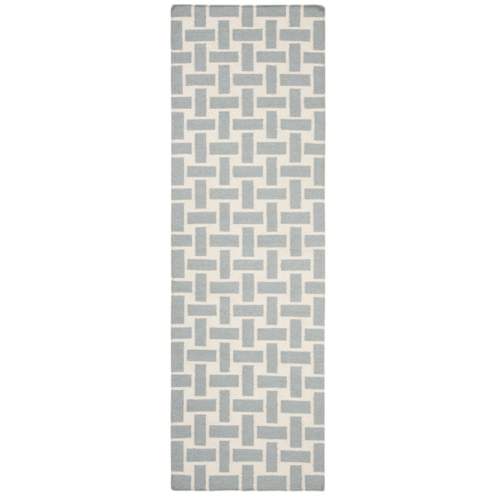 SAFAVIEH Dhurries DHU201A Handwoven Turquoise /Ivory Rug Image 1