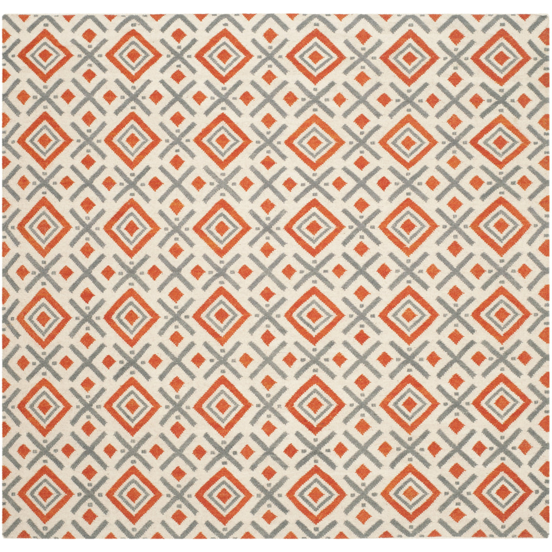 SAFAVIEH Dhurries DHU116A Handwoven Ivory /Tangerine Rug Image 7