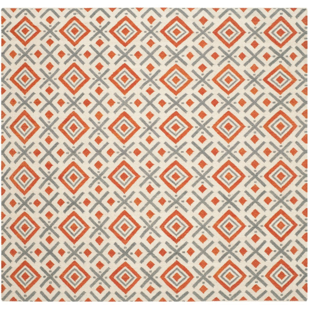 SAFAVIEH Dhurries DHU116A Handwoven Ivory /Tangerine Rug Image 1