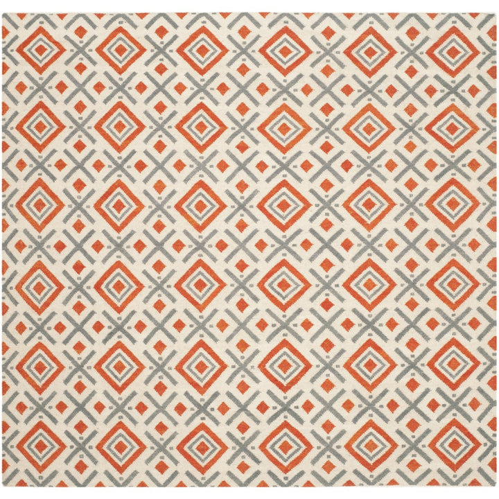 SAFAVIEH Dhurries DHU116A Handwoven Ivory /Tangerine Rug Image 1