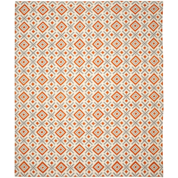 SAFAVIEH Dhurries DHU116A Handwoven Ivory /Tangerine Rug Image 11