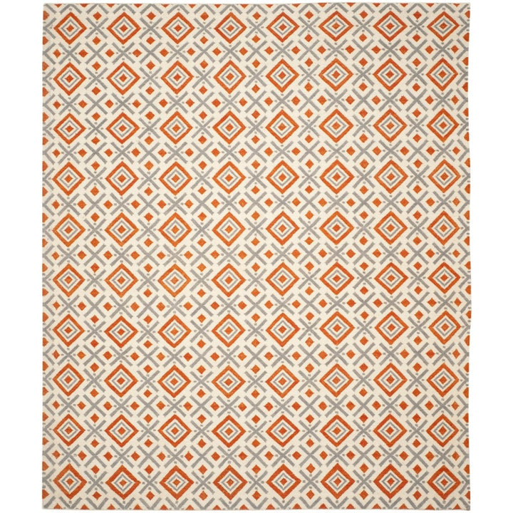 SAFAVIEH Dhurries DHU116A Handwoven Ivory /Tangerine Rug Image 1