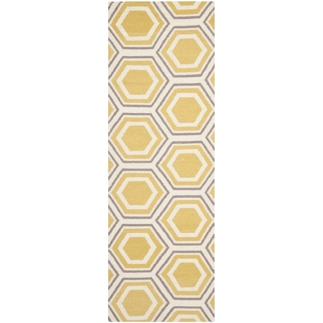 SAFAVIEH Dhurries DHU202A Handwoven Ivory / Yellow Rug Image 1