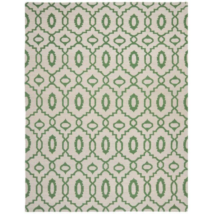 SAFAVIEH Dhurries DHU205B Handwoven Ivory / Green Rug Image 1