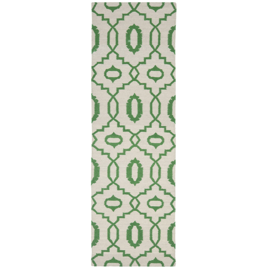 SAFAVIEH Dhurries DHU205B Handwoven Ivory / Green Rug Image 3
