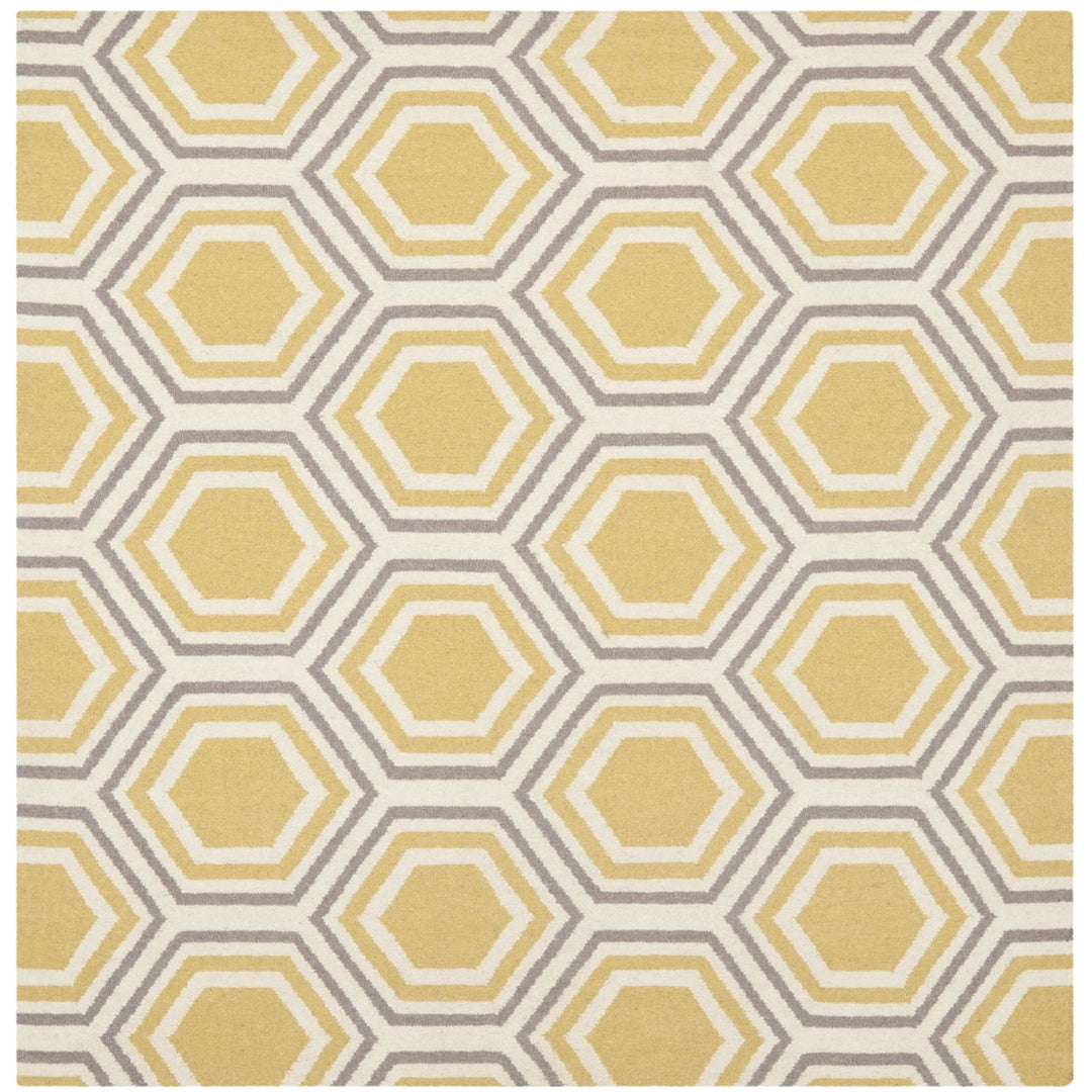 SAFAVIEH Dhurries DHU202A Handwoven Ivory / Yellow Rug Image 1