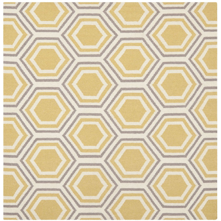 SAFAVIEH Dhurries DHU202A Handwoven Ivory / Yellow Rug Image 1