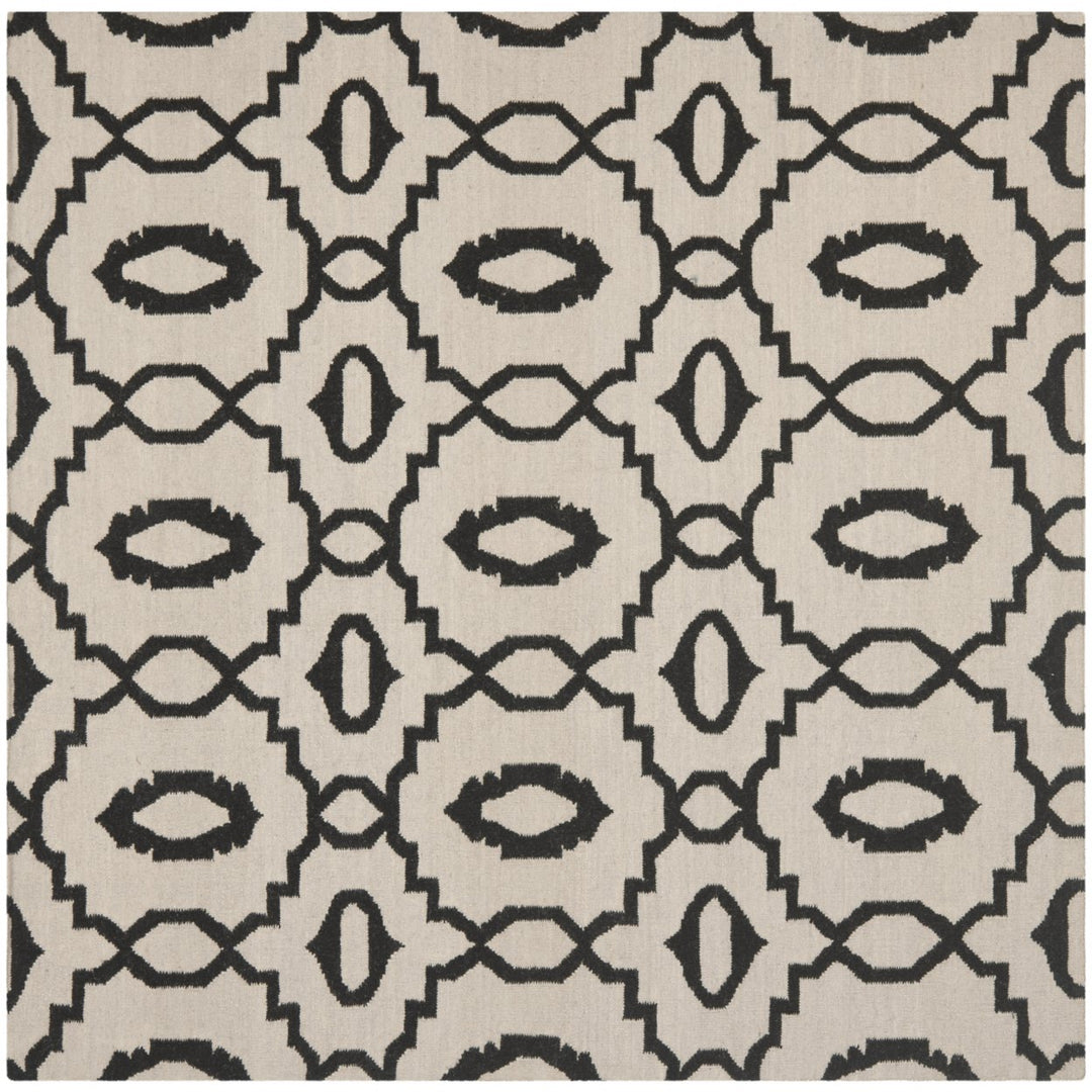 SAFAVIEH Dhurries DHU205A Handwoven Ivory / Black Rug Image 1