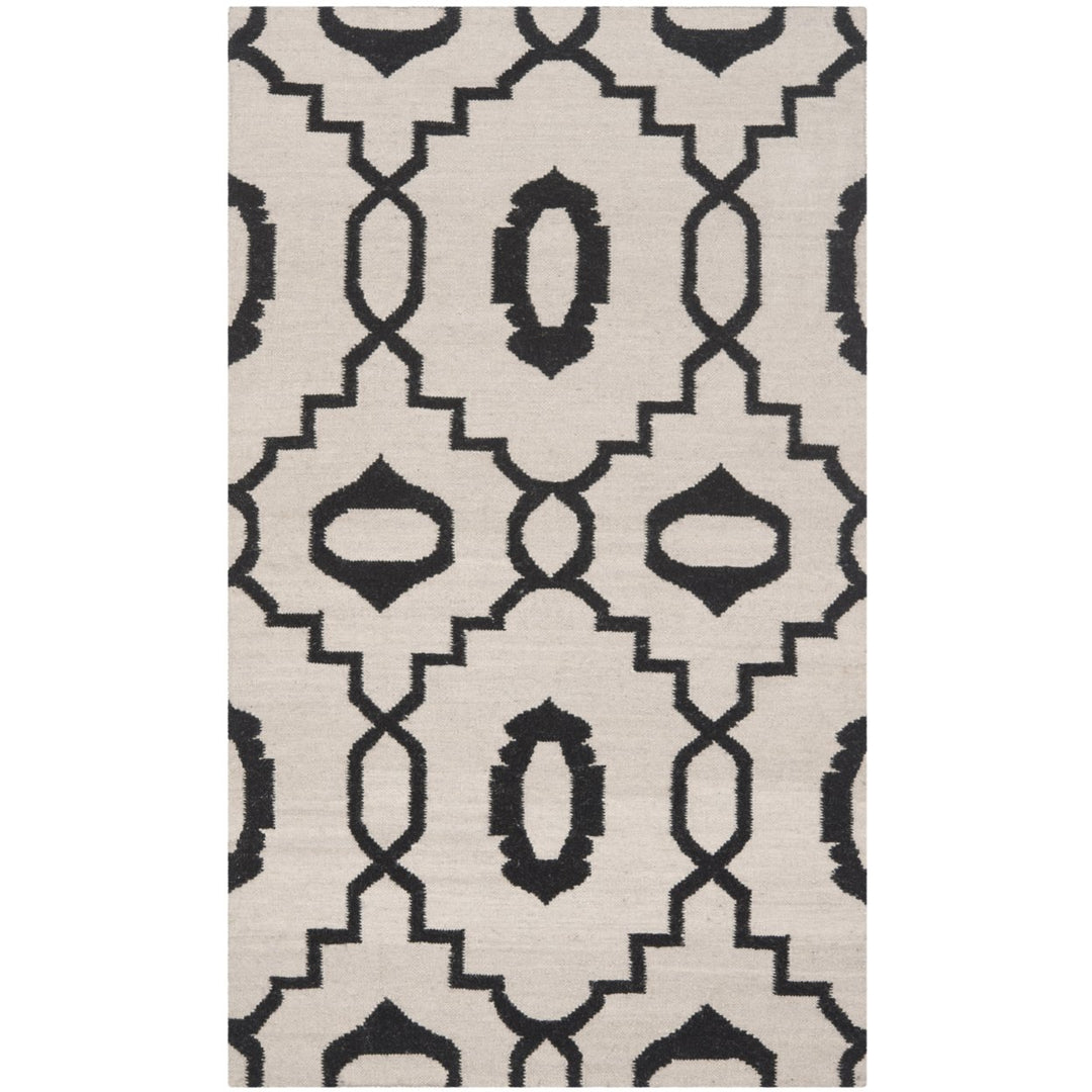 SAFAVIEH Dhurries DHU205A Handwoven Ivory / Black Rug Image 1