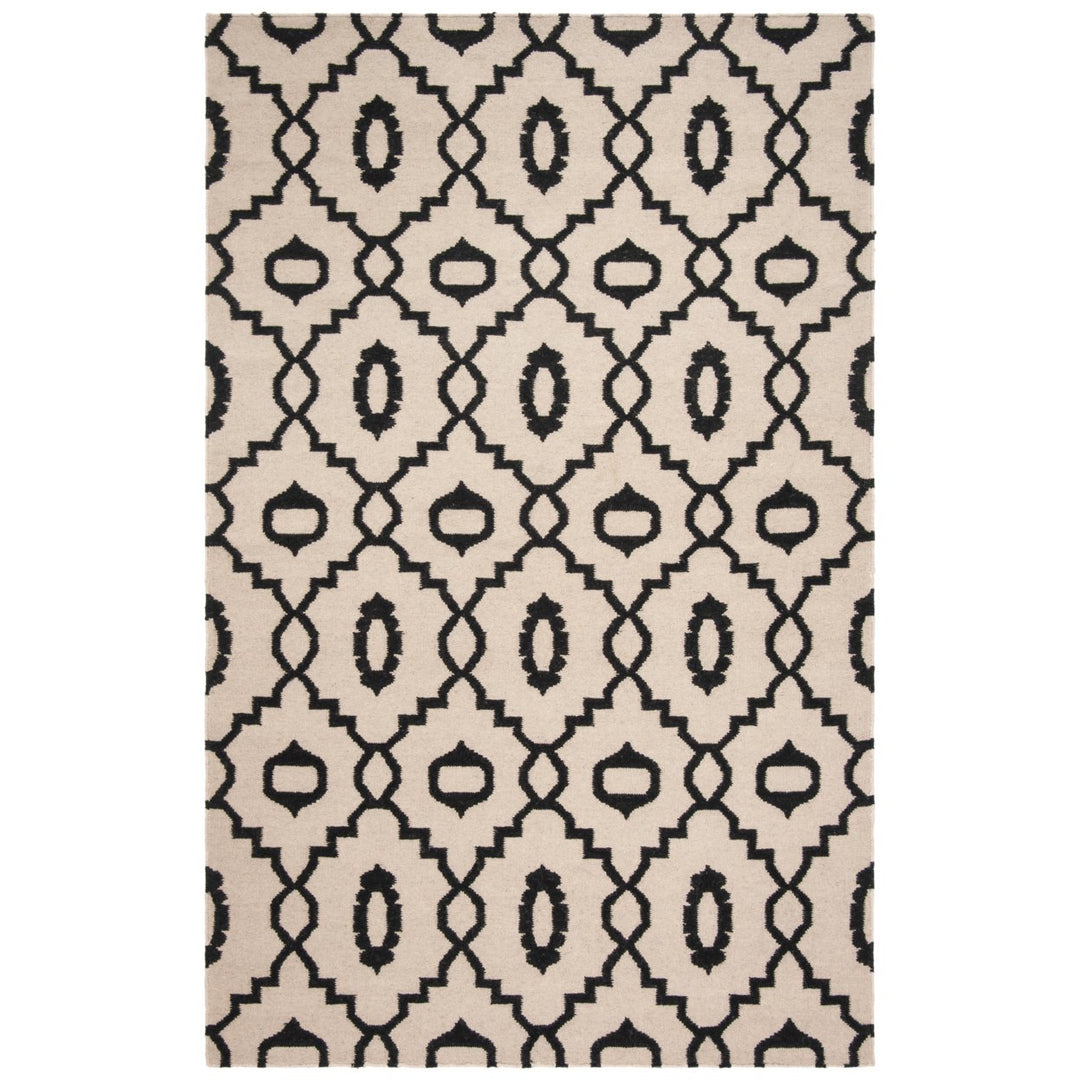 SAFAVIEH Dhurries DHU205A Handwoven Ivory / Black Rug Image 1