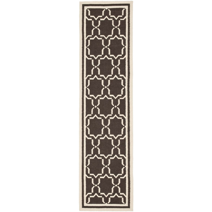 SAFAVIEH Dhurries DHU545A Handwoven Chocolate /Ivory Rug Image 1