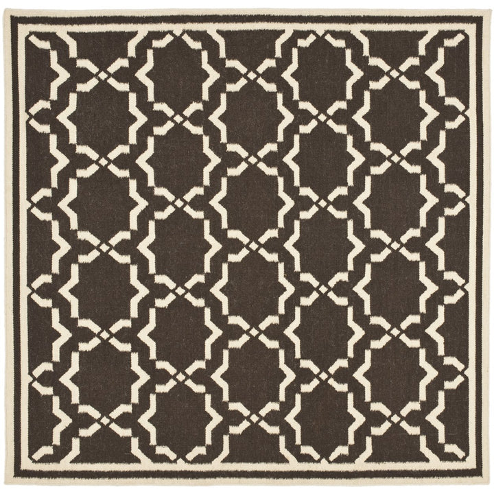 SAFAVIEH Dhurries DHU545A Handwoven Chocolate /Ivory Rug Image 1