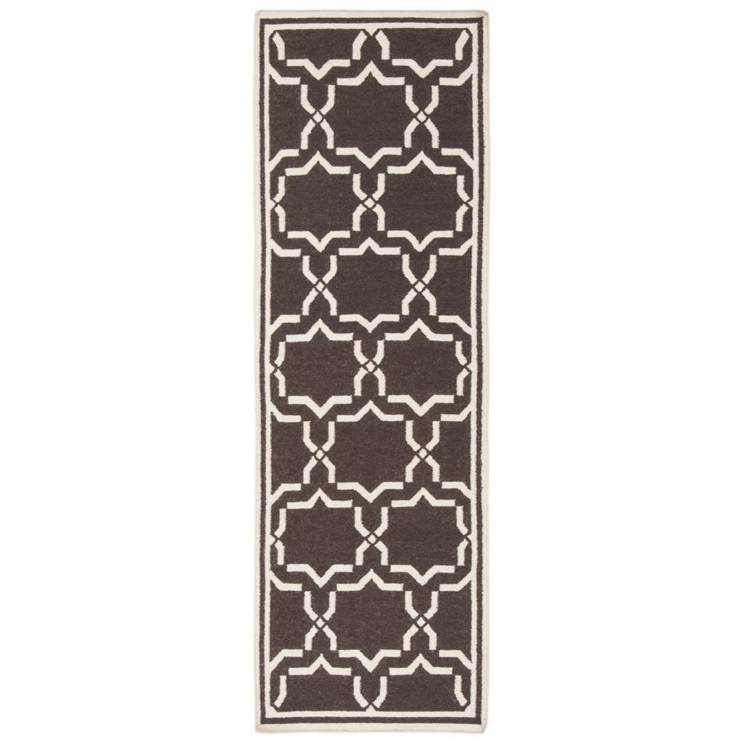 SAFAVIEH Dhurries DHU545A Handwoven Chocolate /Ivory Rug Image 1