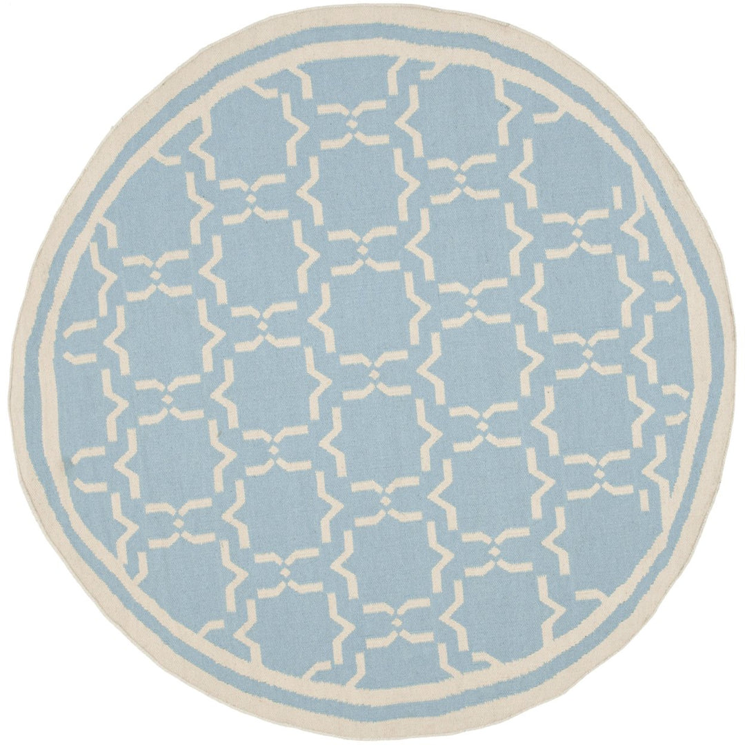 SAFAVIEH Dhurries DHU545B Light Blue / Ivory Rug Image 1