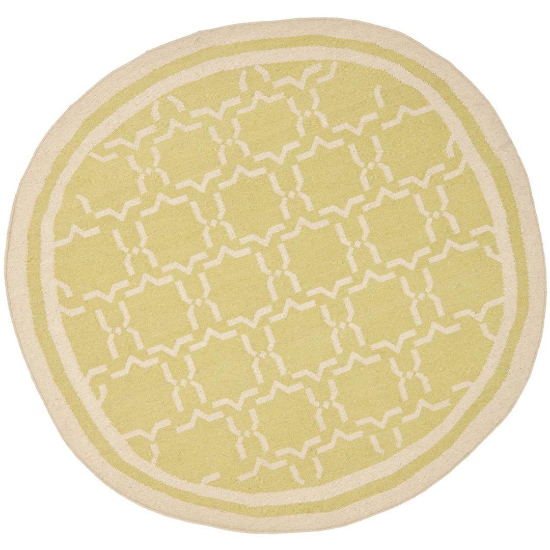 SAFAVIEH Dhurries DHU545C Light Green / Ivory Rug Image 1