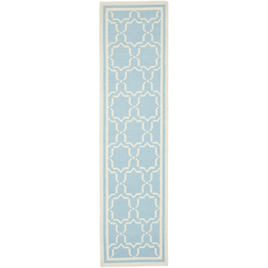 SAFAVIEH Dhurries DHU545B Light Blue / Ivory Rug Image 1