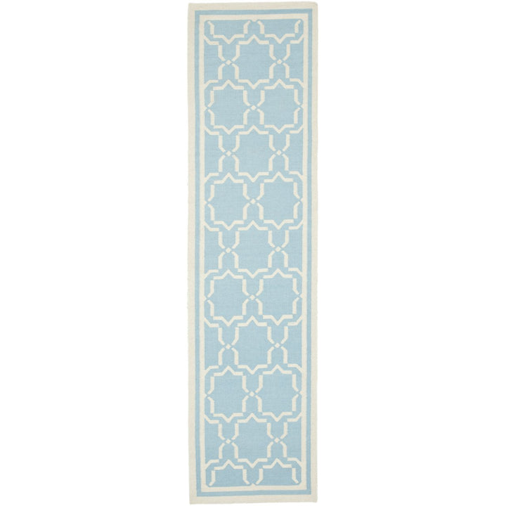 SAFAVIEH Dhurries DHU545B Light Blue / Ivory Rug Image 1