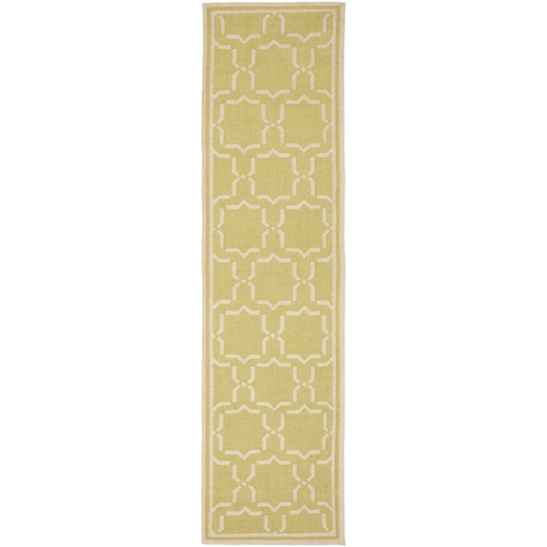 SAFAVIEH Dhurries DHU545C Light Green / Ivory Rug Image 1