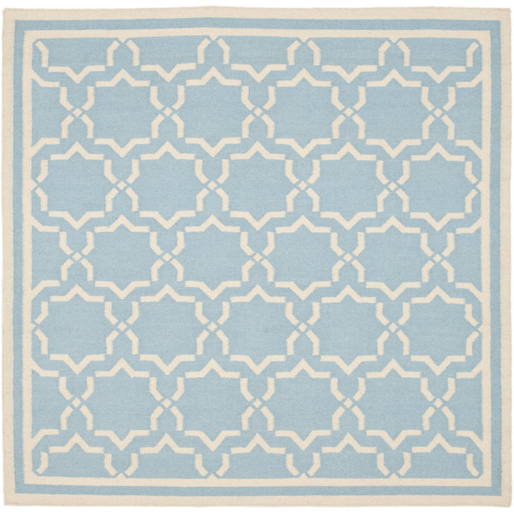 SAFAVIEH Dhurries DHU545B Light Blue / Ivory Rug Image 1