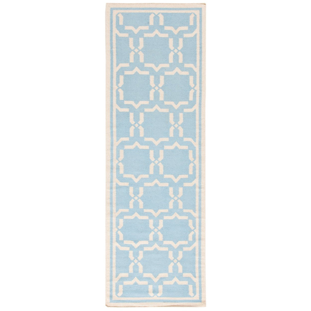 SAFAVIEH Dhurries DHU545B Light Blue / Ivory Rug Image 1