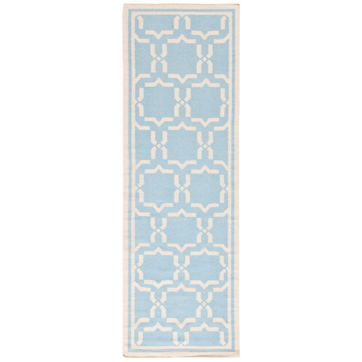 SAFAVIEH Dhurries DHU545B Light Blue / Ivory Rug Image 1