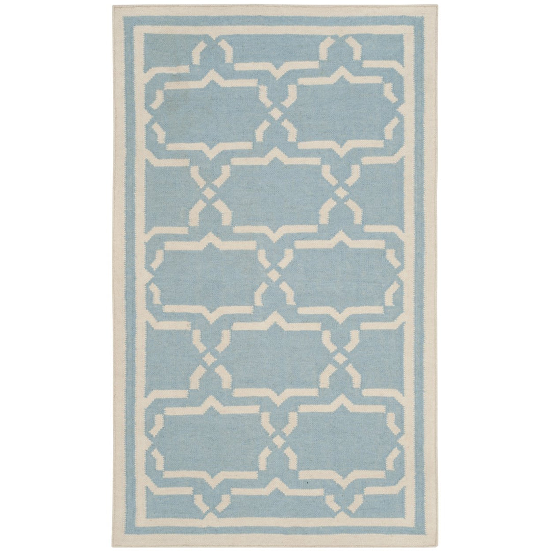 SAFAVIEH Dhurries DHU545B Light Blue / Ivory Rug Image 1