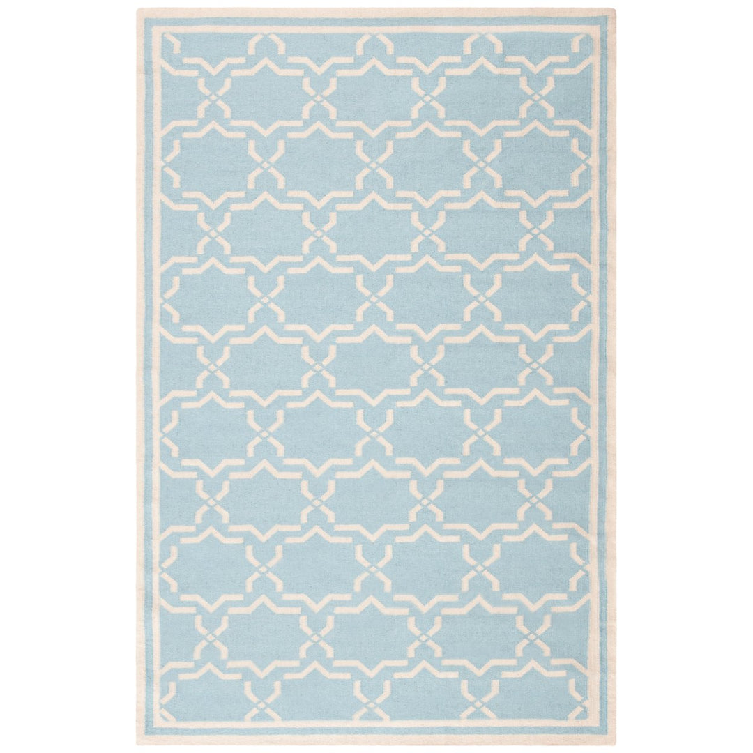 SAFAVIEH Dhurries DHU545B Light Blue / Ivory Rug Image 1