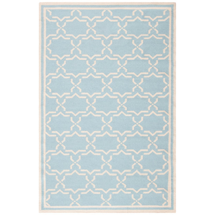 SAFAVIEH Dhurries DHU545B Light Blue / Ivory Rug Image 1