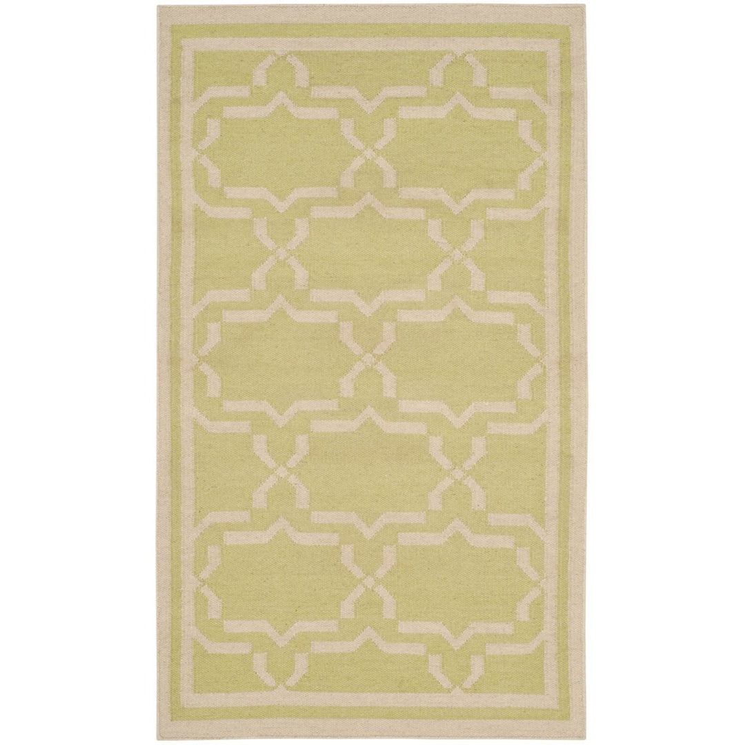 SAFAVIEH Dhurries DHU545C Light Green / Ivory Rug Image 1