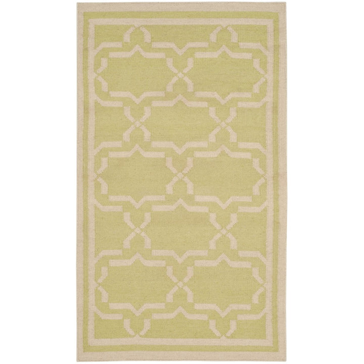 SAFAVIEH Dhurries DHU545C Light Green / Ivory Rug Image 1