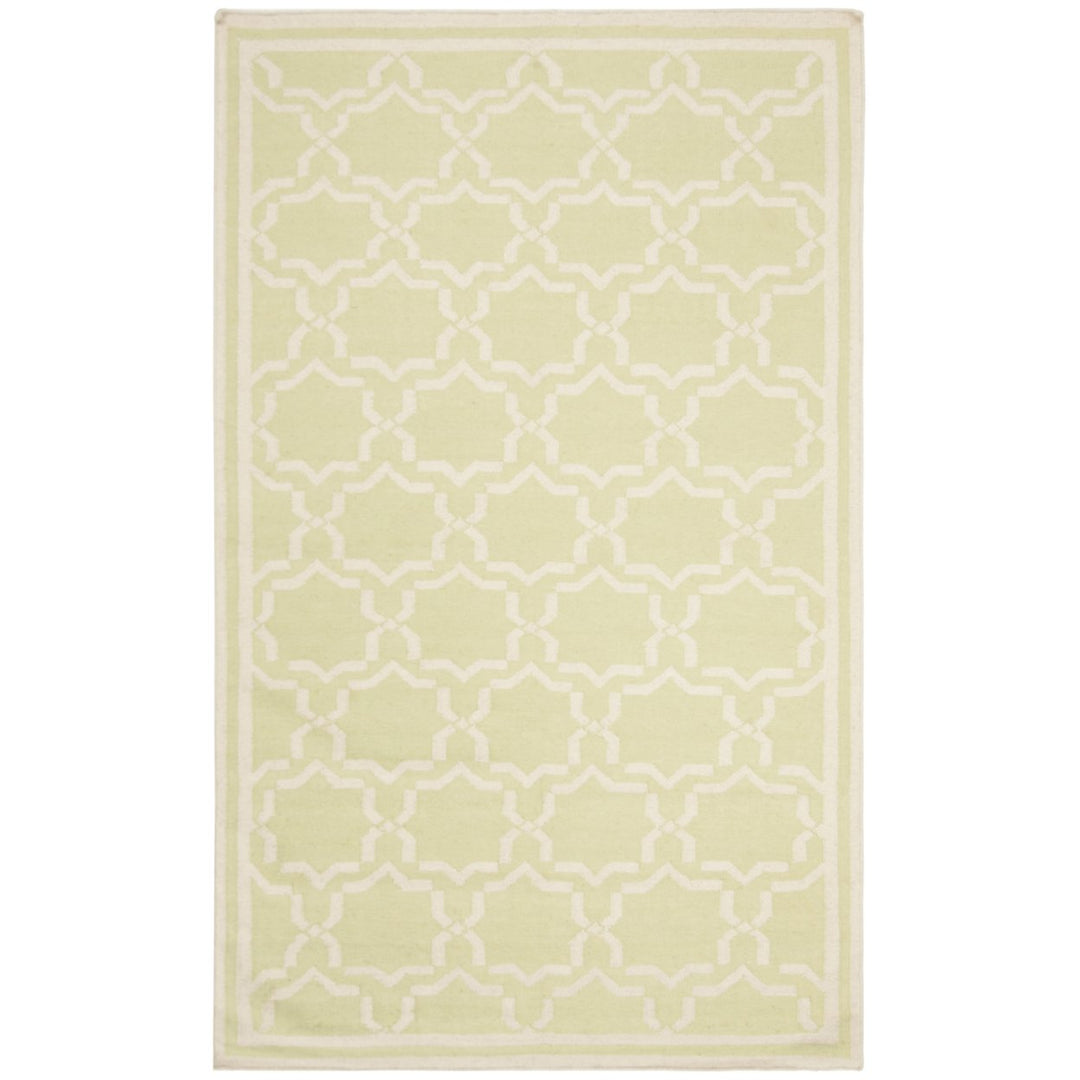 SAFAVIEH Dhurries DHU545C Light Green / Ivory Rug Image 1