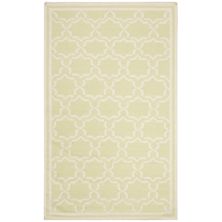 SAFAVIEH Dhurries DHU545C Light Green / Ivory Rug Image 1